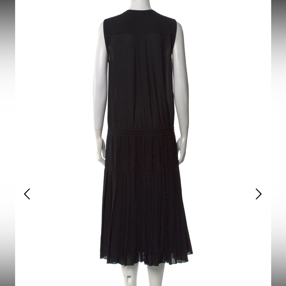 Vince Black Midi Tiered Pleated Sleeveless Tent Dress Size XXS / 00 - Picture 4 of 9